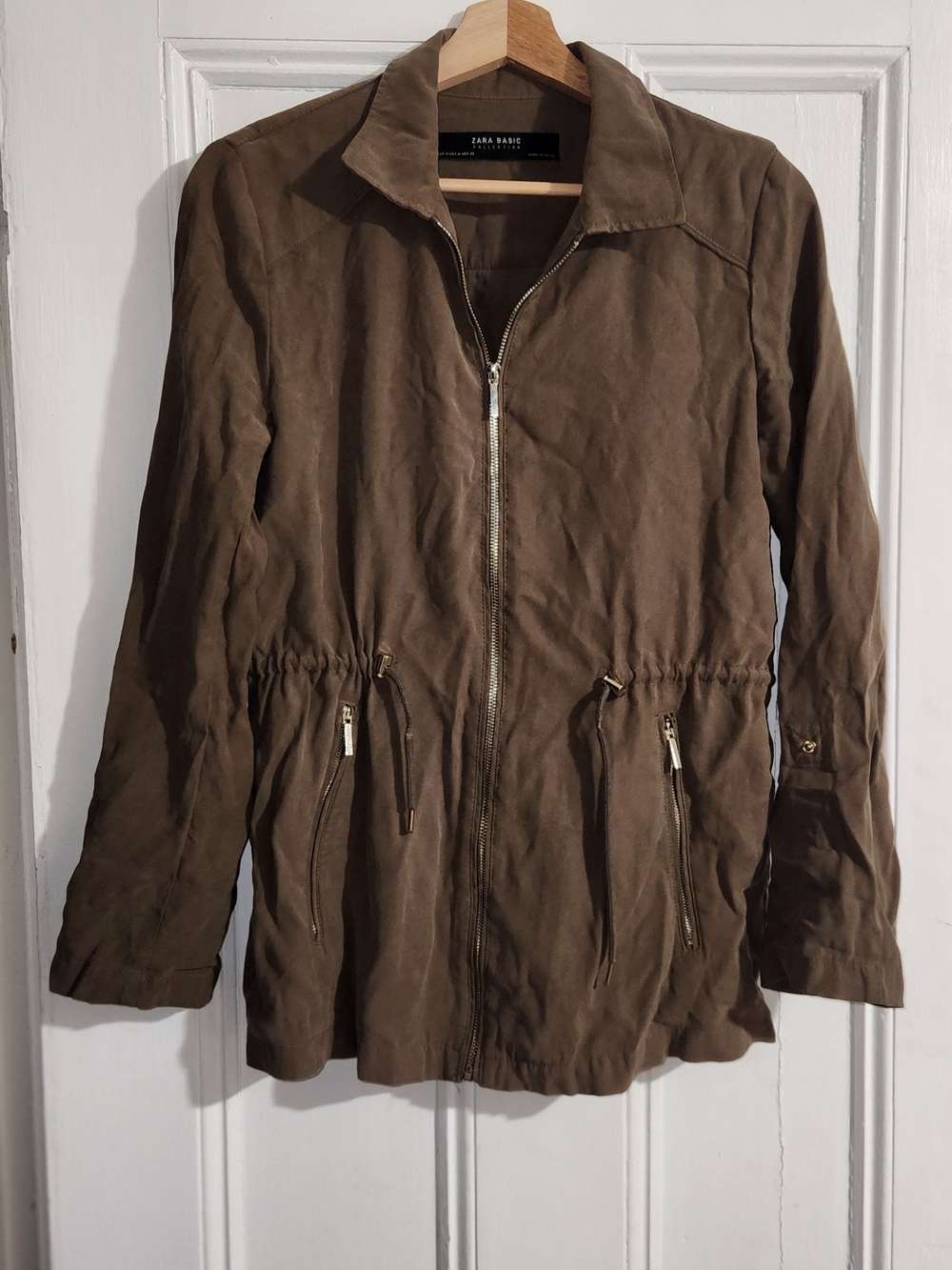 Zara Brown Drawstring Utility Jacket
